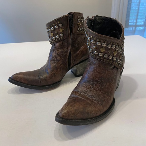 Old Gringo Women's Mini Belinda 7"‎ Ankle Boots Size 7 B Brown Bootie Cowboy - Picture 2 of 16
